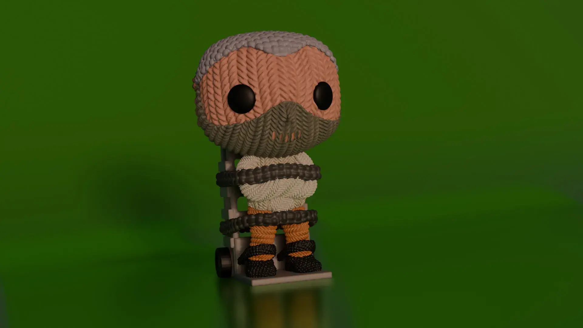 Crochet Hannibal Lecter with and w/o trolley