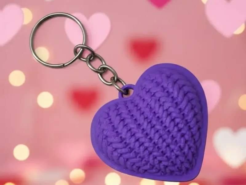 Keychain Corazon Tejido