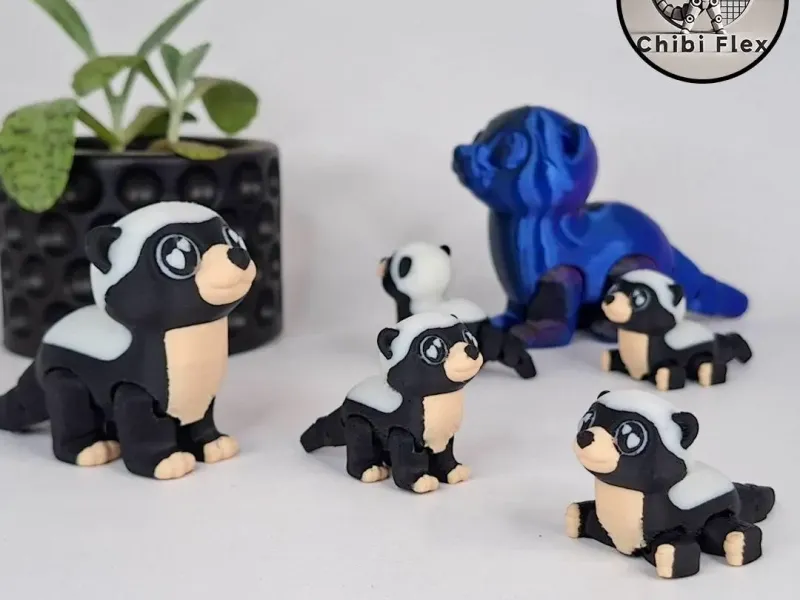 Flexi Mini Honey Badger | Print In Place | No Supports