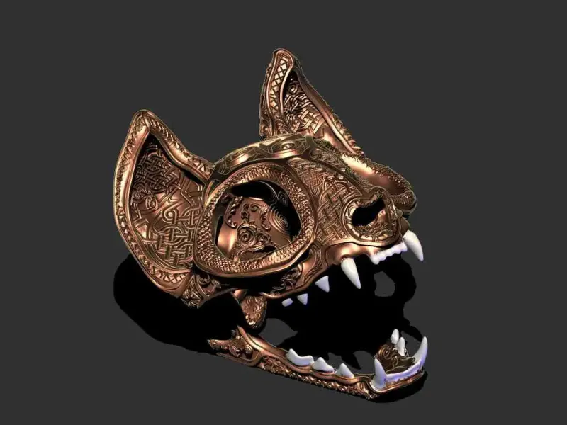 Ornamental Deluxe Cat Skull