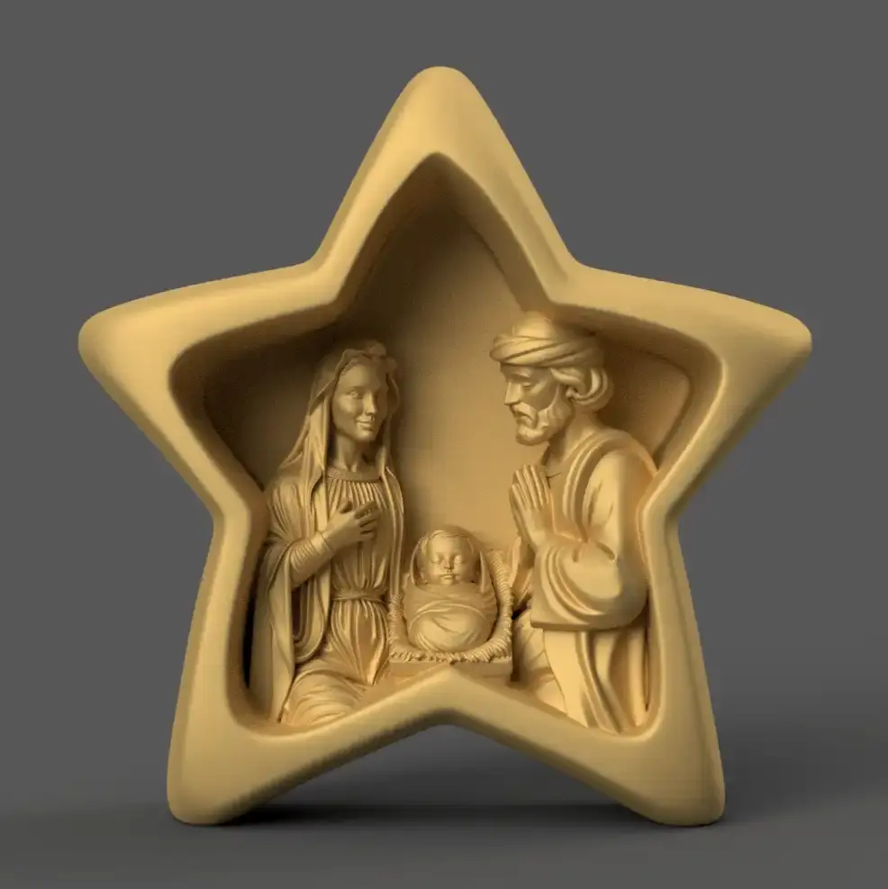 Elegant Christmas Nativity Scene STL 3D Model