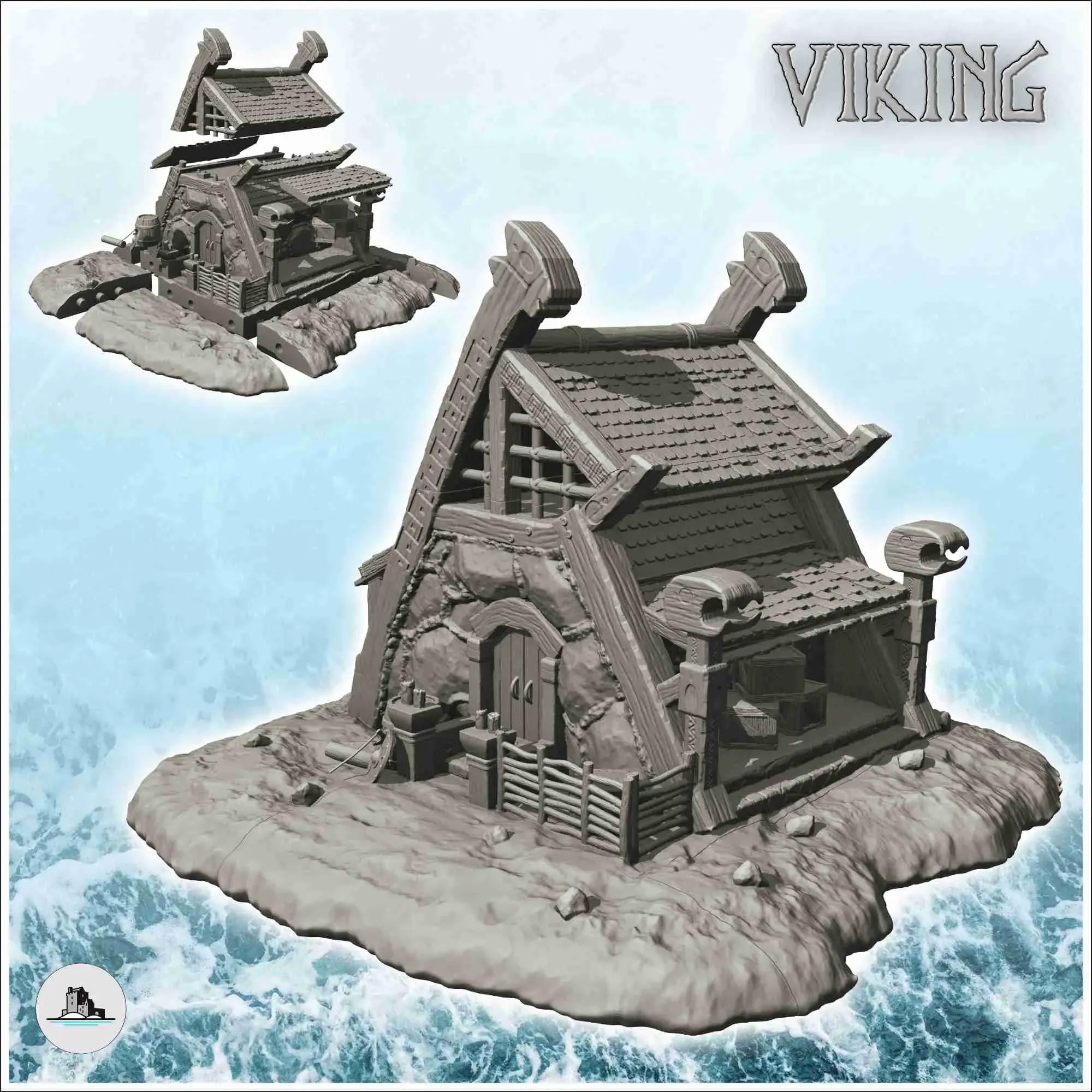 Viking buildings pack No. 2 - scenery medieval miniatures wa