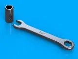 1/2" wrench and socket (useable)-0