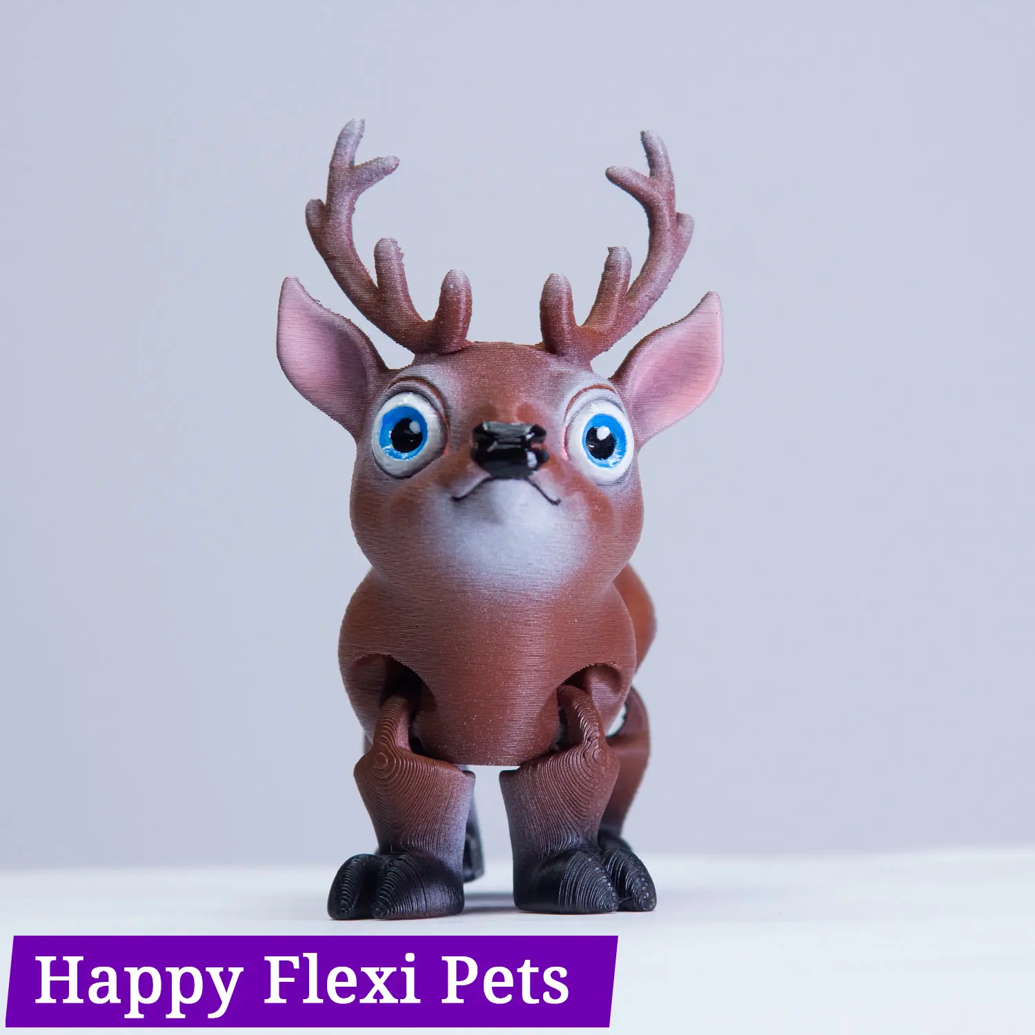 Deer (reindeer) print in place flexi animal toy