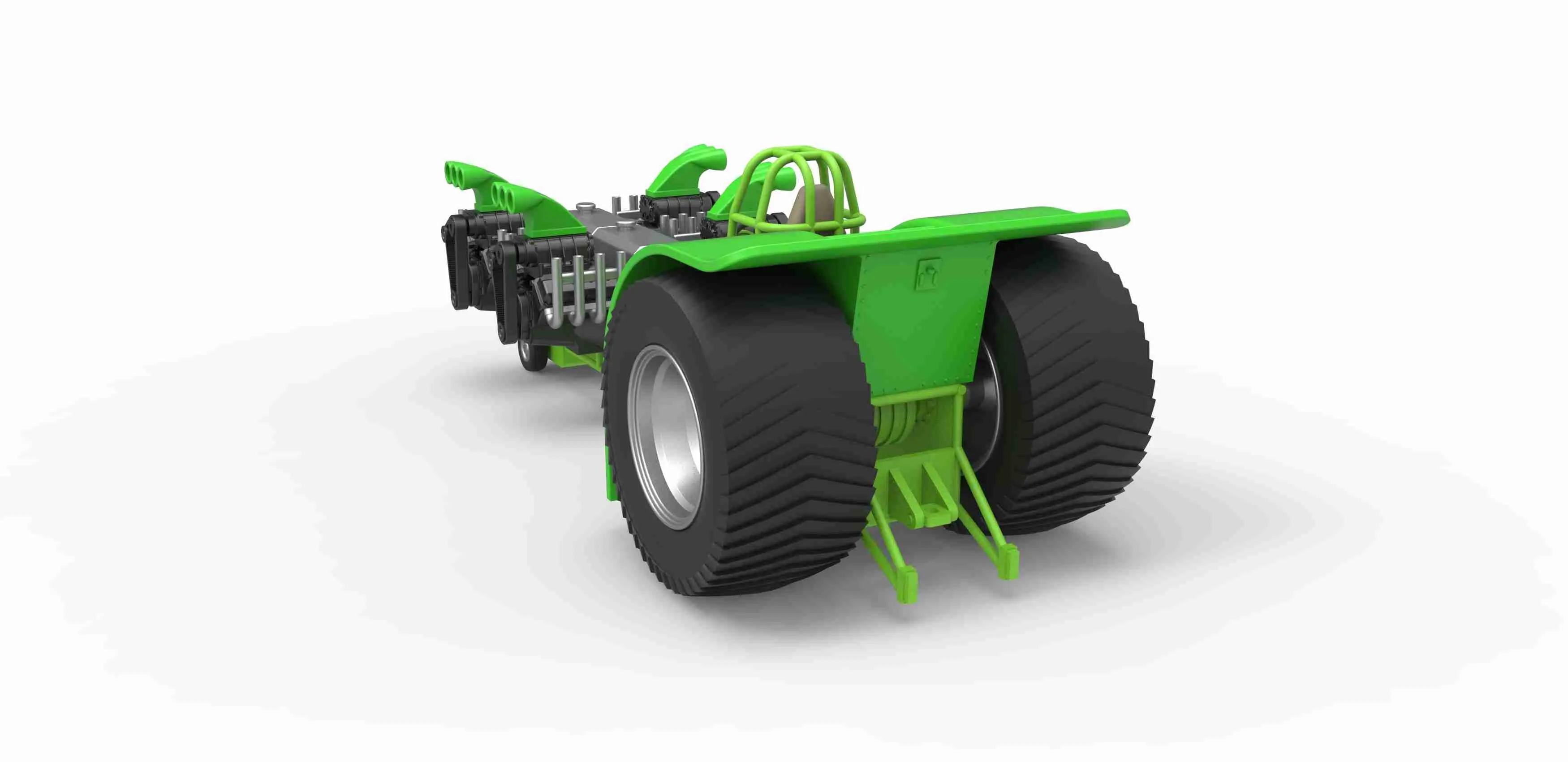 Pulling tractor with 4 engines V8 Version 2 Scale 1:25