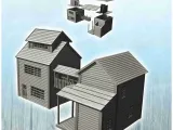 Double mining buildings with footbridge (16) - miniatures AC-0