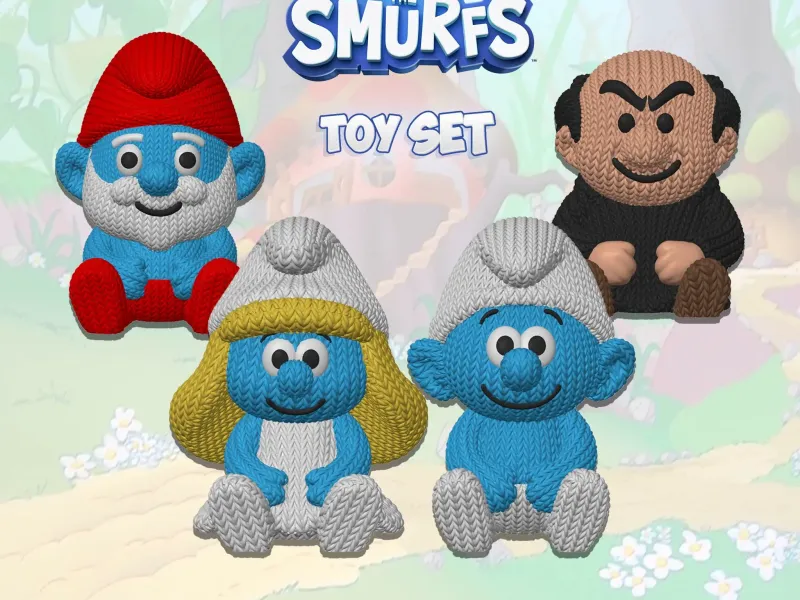 Buy 4 Models, Get 1 FREE! The Smurfs - Set Toys knitted