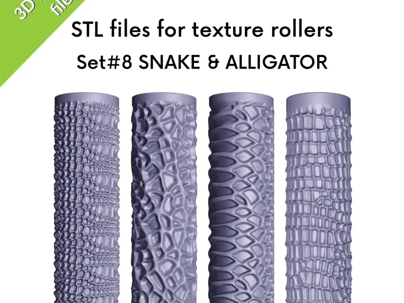 Texture Rollers for polymer clay, Snake and Alligator skin