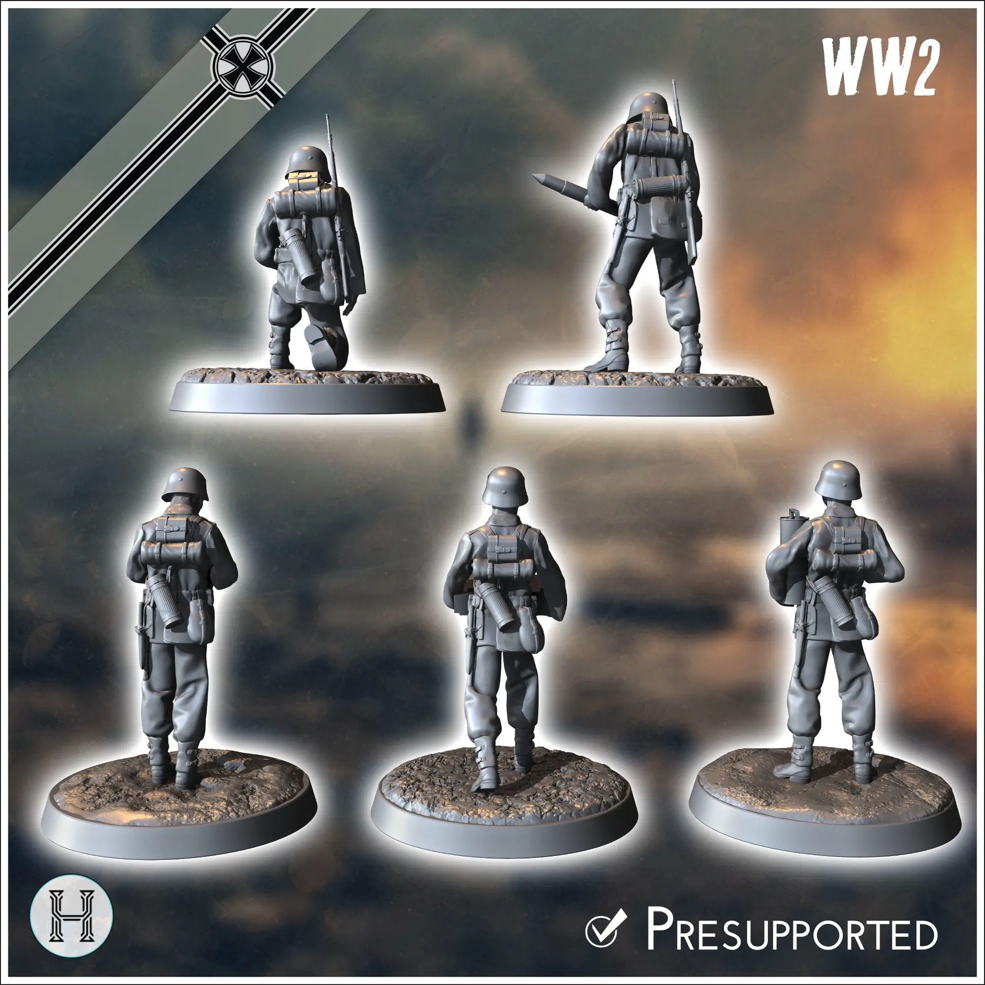 105mm leFH 18 obusier léger allemand - miniatures ww2 v
