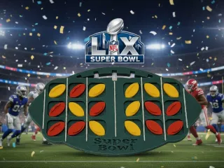 Super Bowl Tic Tac Toe dual game platform