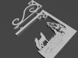 hanging deco with wall bracket wolves-1