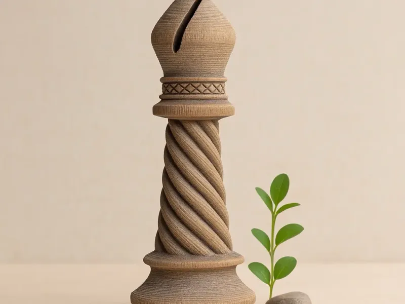 Chess Rustic Wood Bishop