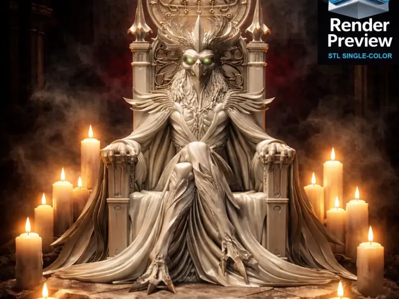 Demon King Throne STL – Dark Fantasy Statue