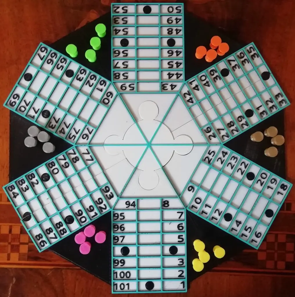 Ludo - Juego Parchis Mesa Peones y Dados