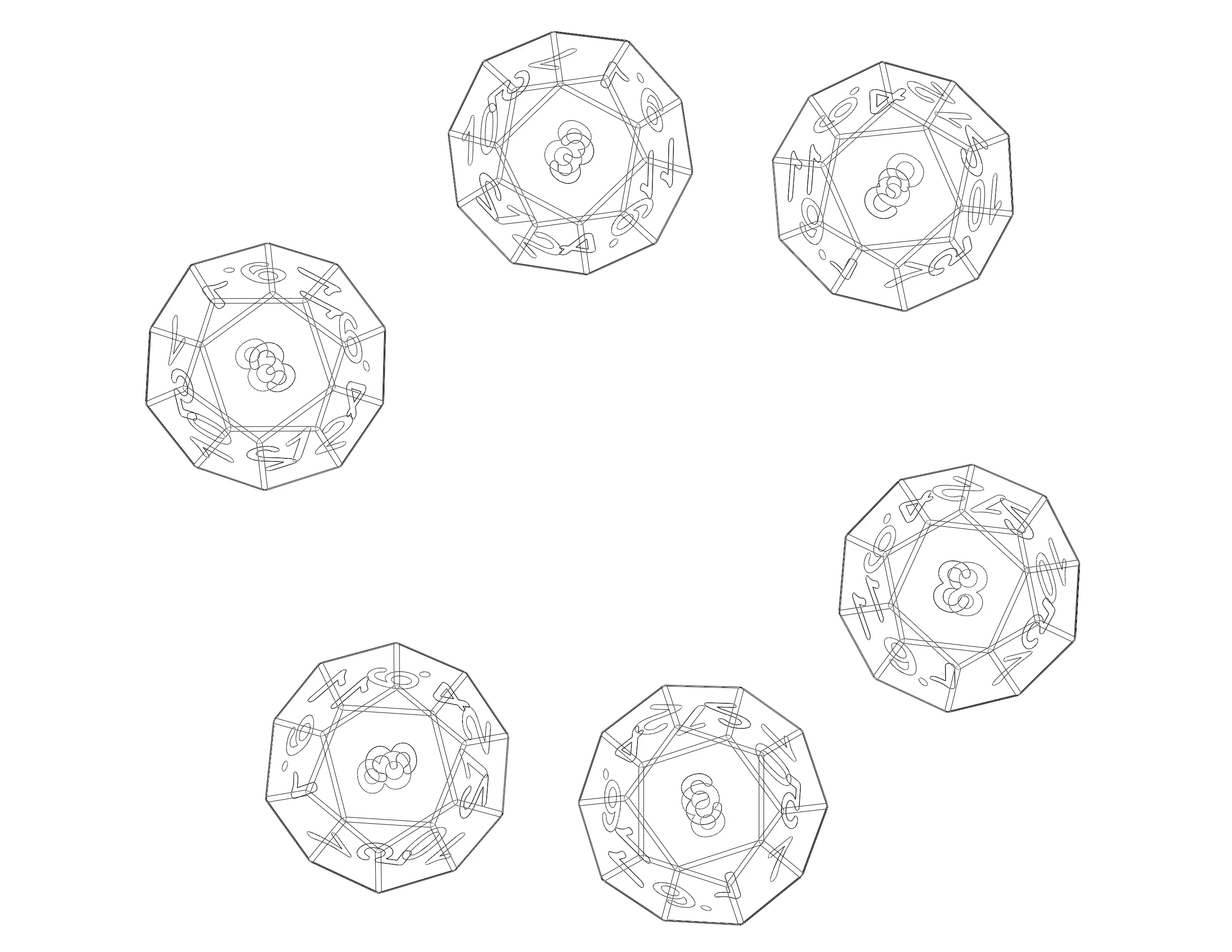 12 Sided Game Dice 6 Colors