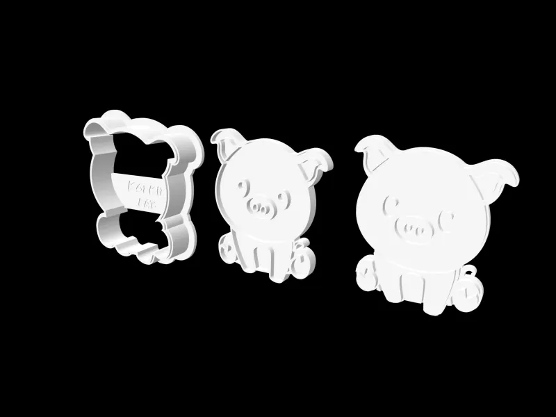 Farm Animals - Sitting Pig - Cookie Cutters (3 sizes)