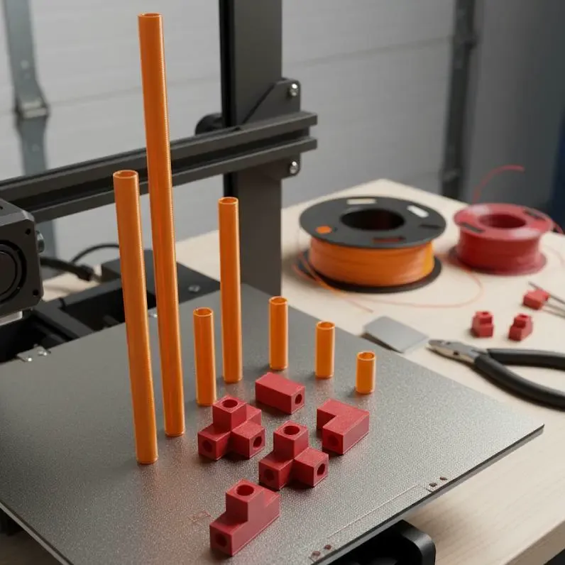 Joint and pipe 3d printed modeling like lego