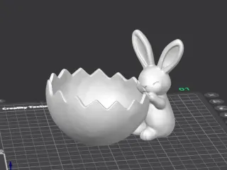 Cracked egg with bunny bowl
