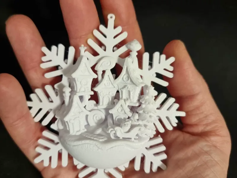 Schneeflocke Miniatur-Grinch-Weihnachtsdorf-Szene