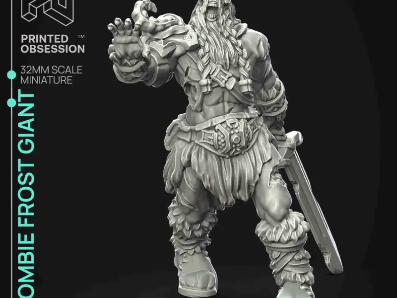 Zombie Frost Giant - Monster - PRESUPPORTED - 32mm Scale