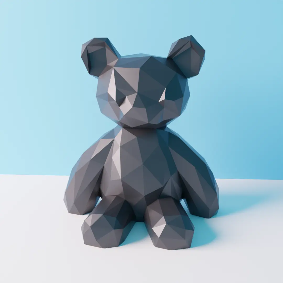 low poly teddy bear