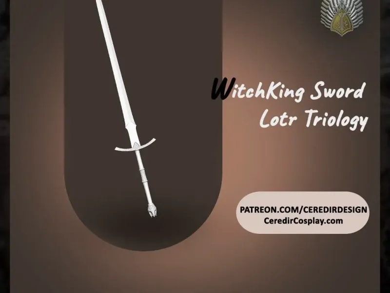 Witch King Sword lord of the rings 3D DIGITAL DOWNLOAD