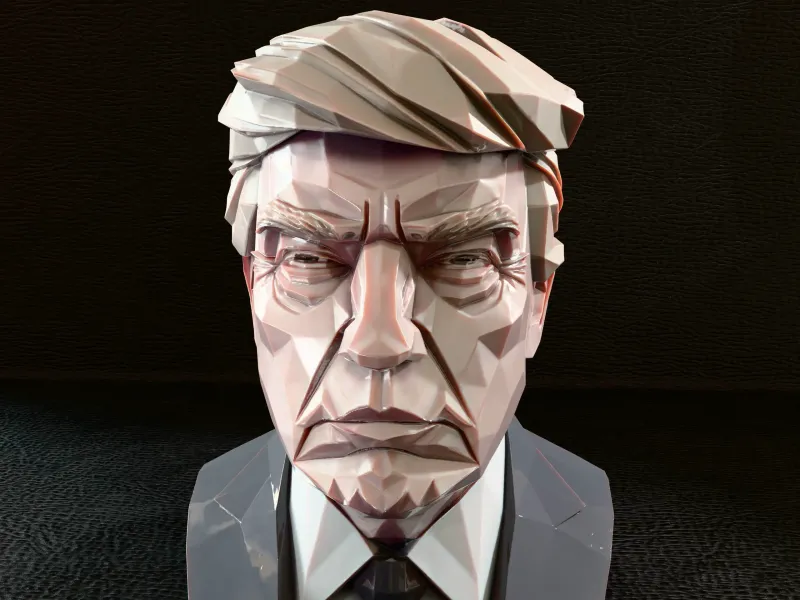 Donald Trump Low Poly Bust
