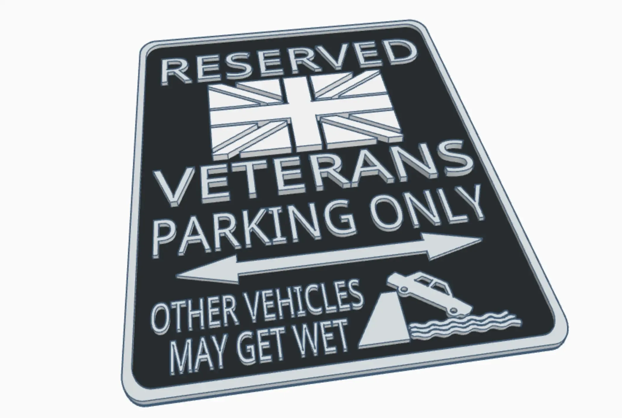 UK Veteran Parking Sign Army Royal Navy Air Force Marine