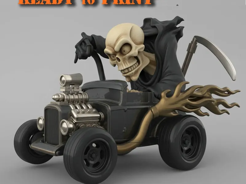 Grim Reaper HotRod 3dprinting car, model kit, 3dprint model