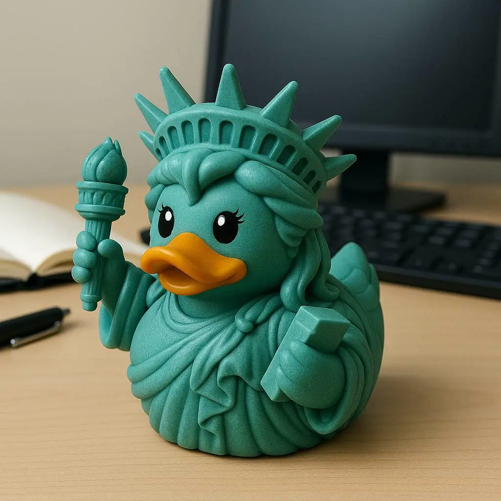 thumbnail image 2 of Statue Of Liberty Rubber Duck – City Merch – Fun Baby Or Kids Bath Toy 2 of 6