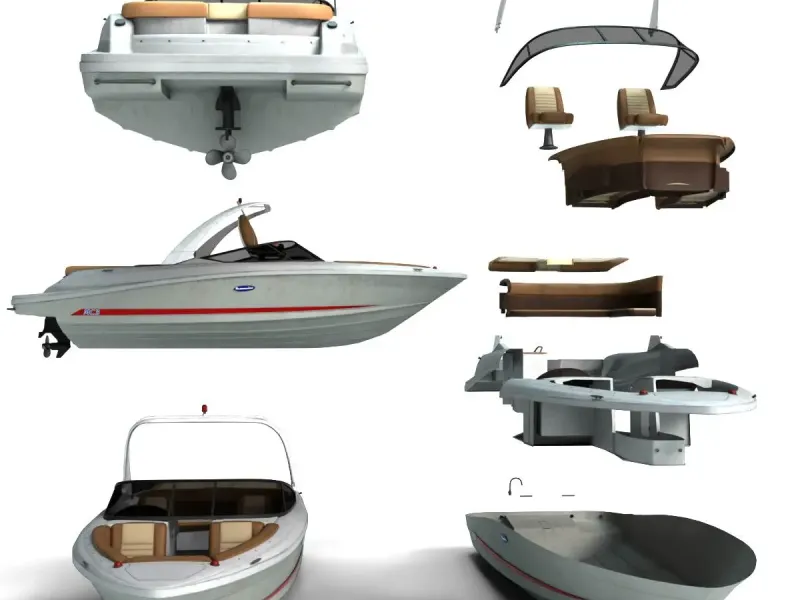 Speed Boat 3D Model – Detailed Motorboat with Interior