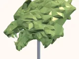 Low Poly Wolf Head Sculpture – 3D Print STL | Geometric Anim-6
