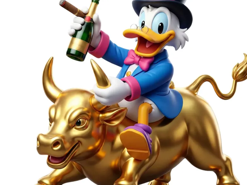 Scrooge McDuck Riding Bull STL – Classic Cartoon Wealth Scul