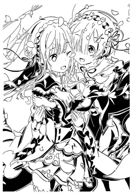 Rem and Emilia stencil 2
