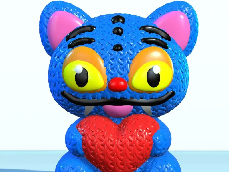 Knitted Tiger kpop demon hunters STL 3D Model Multicolor