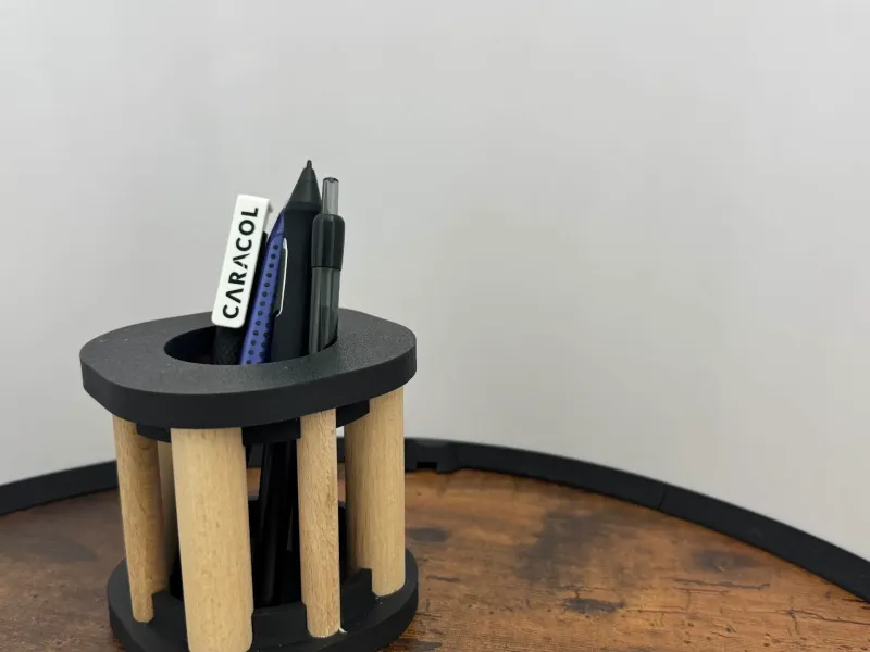 Modern Pen Holder – Wood & 3D Print Hybrid