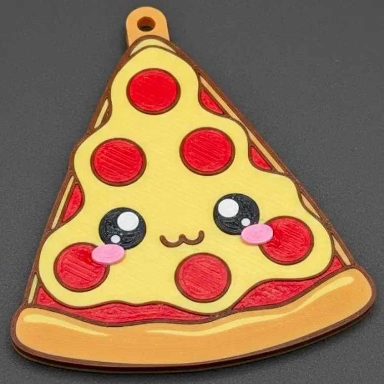 Happy pizza keychain
