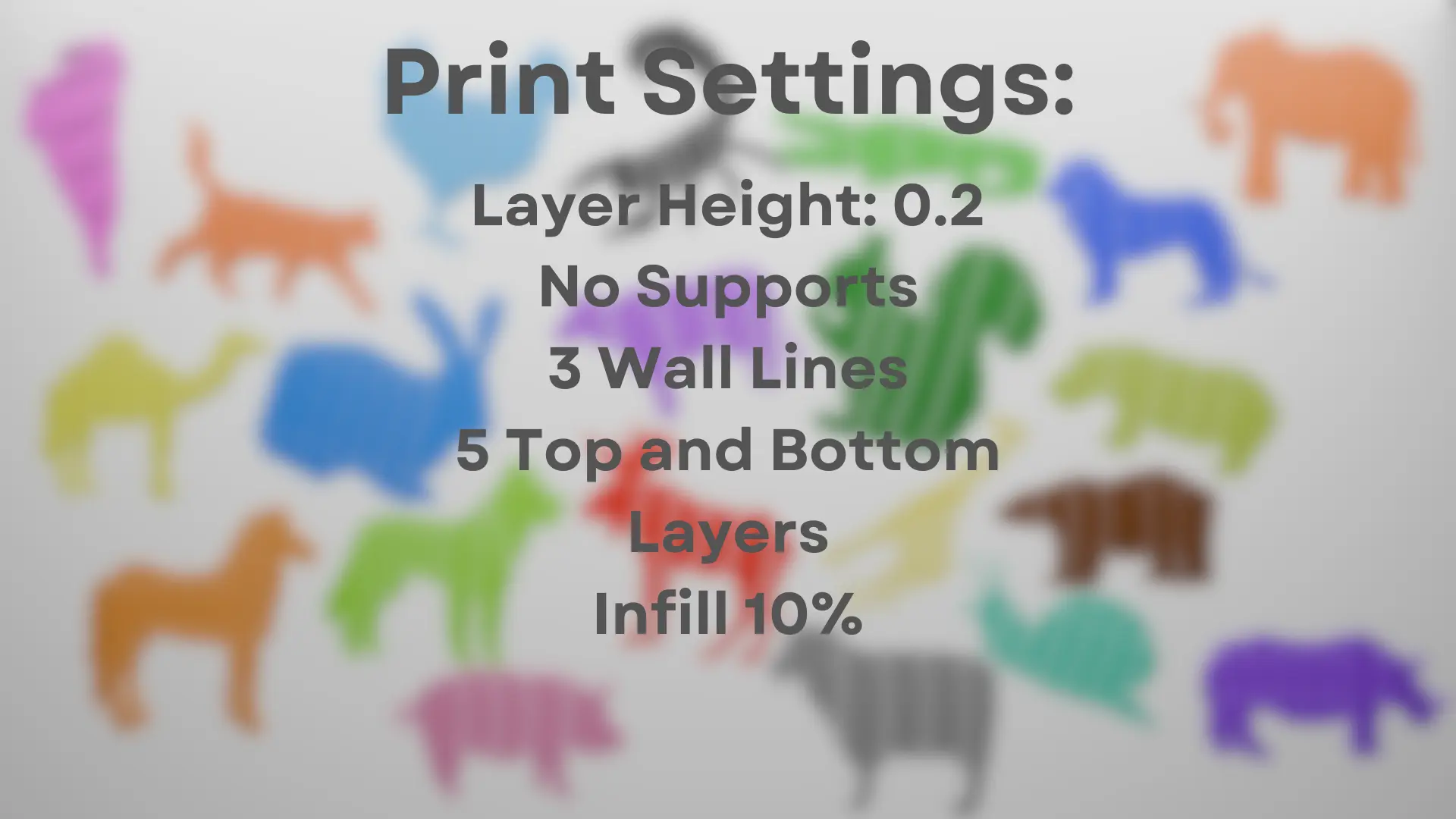 Flexible Animals 20 Pack (Print In Place)