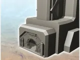 Large futuristic control tower with antenna and high platfor-4