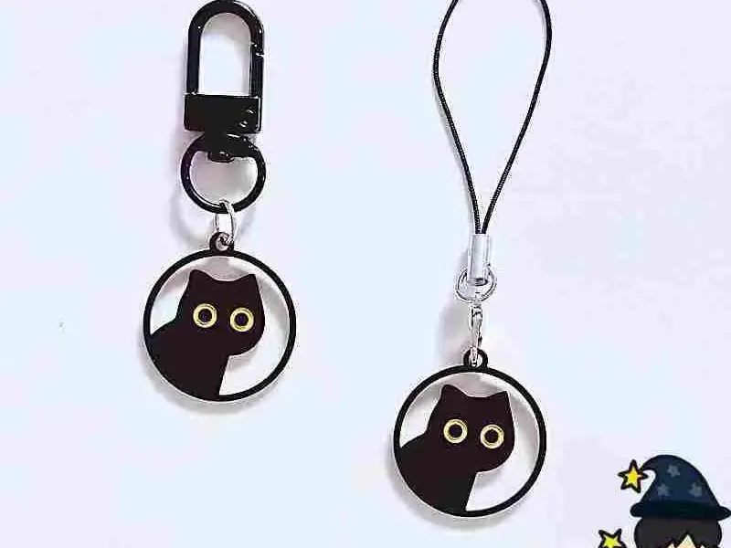 Черная кошка ключ застежка, ключ кулон, pendant黑猫钥匙挂扣，钥匙挂件，吊坠