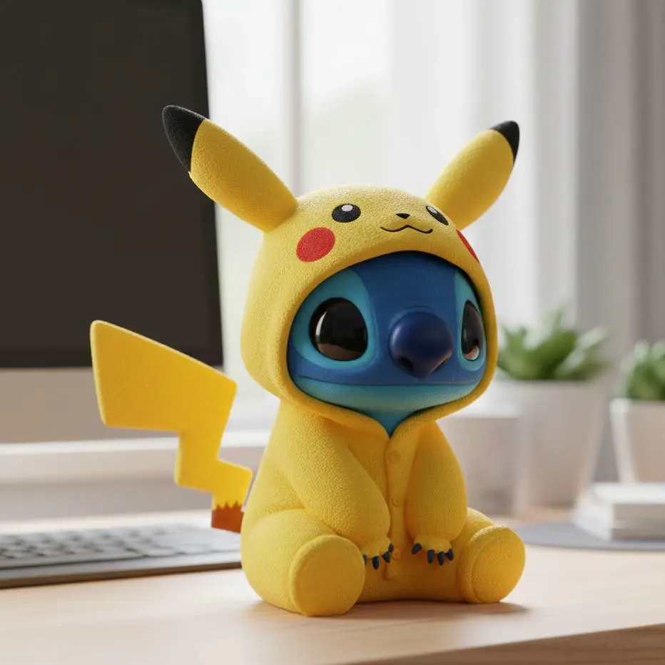 Stitch in a Pikachu onesie