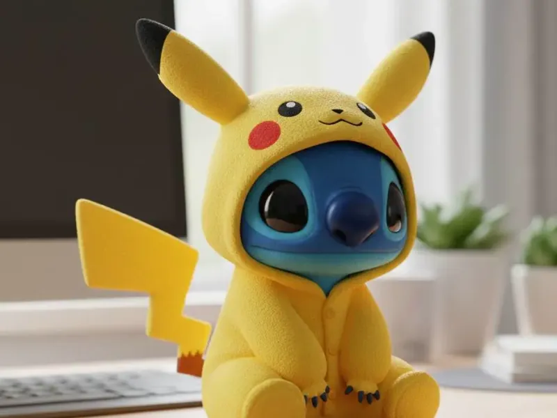 Stitch in a Pikachu onesie