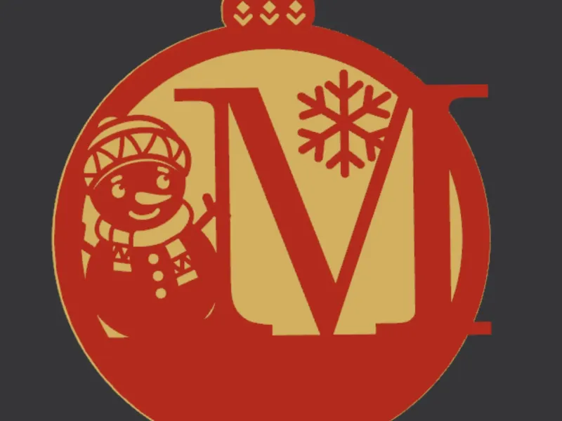 Christmas Tree Ornamnet, Letter M