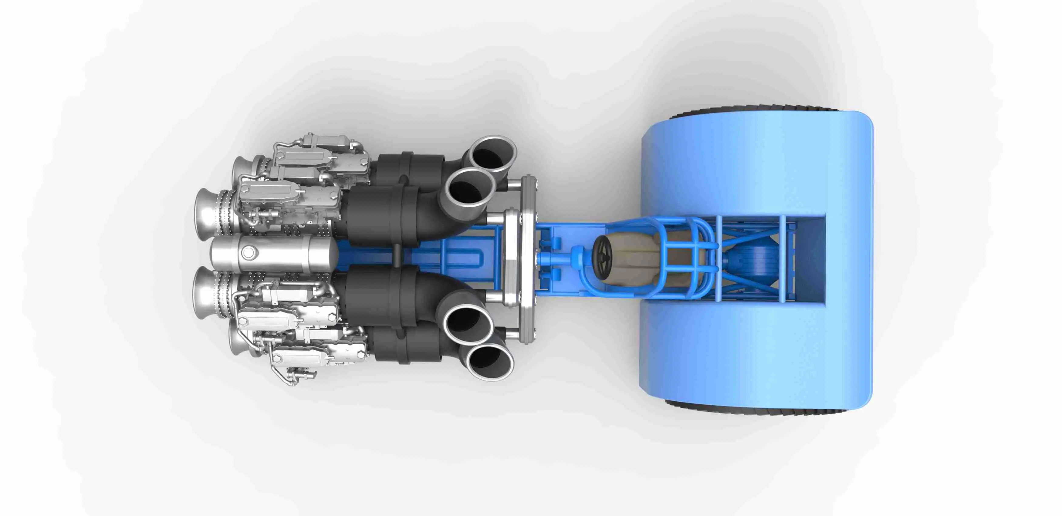 Pulling tractor with 4 jet engines Version 1 Scale 1:25