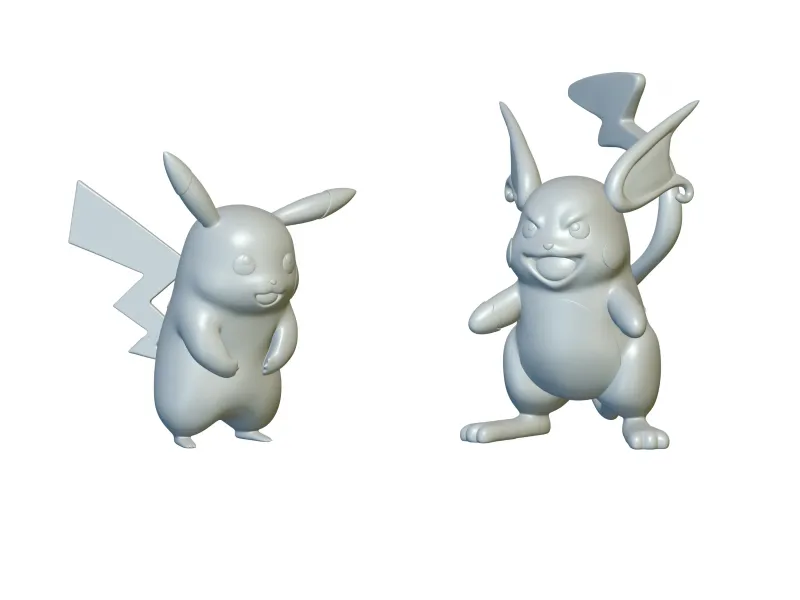 Pokemon Pikachu & Raichu (#25 & #26) - 3D Printing!