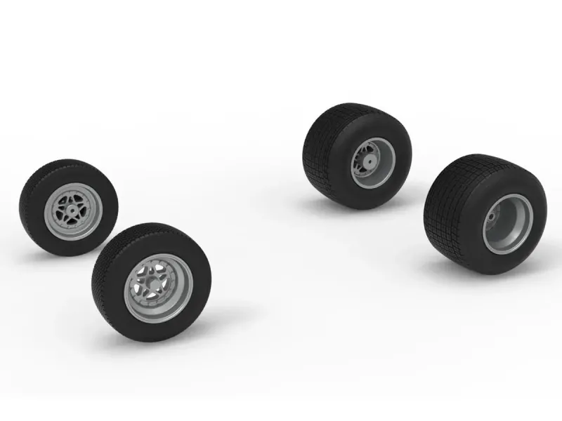 Wheel Set of Dirt Silver Crown Car Scale 1:25