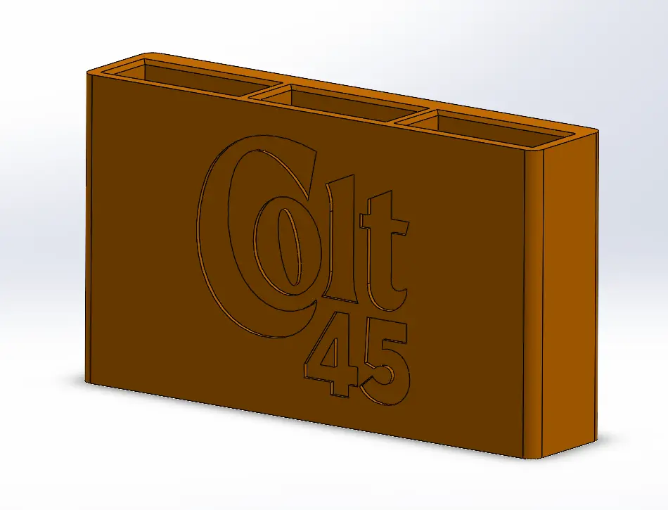 3D MODEL OF .45 CAL PISTOL MAGAZINE RACK FOR SAFE