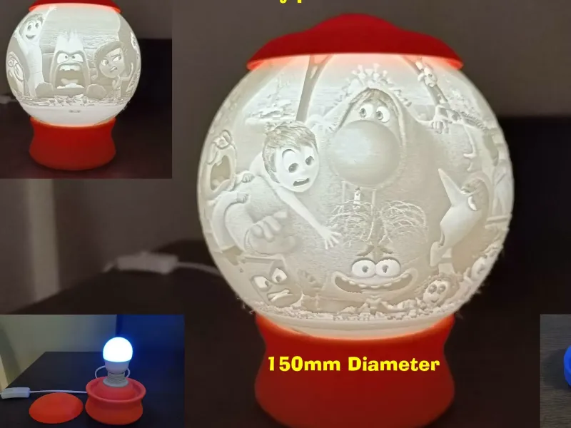 Inside Out 1&2 Lithophane Night Lamp