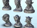 Set of six alien creatures busts 13 - miniatures sci-fi scie-0