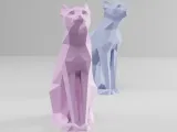 Cat - Egyptian cat low poly-4